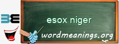 WordMeaning blackboard for esox niger